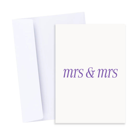 Mrs & Mrs Card | Lesbian Wedding Card, Newlywed, LGBTQ+ Card