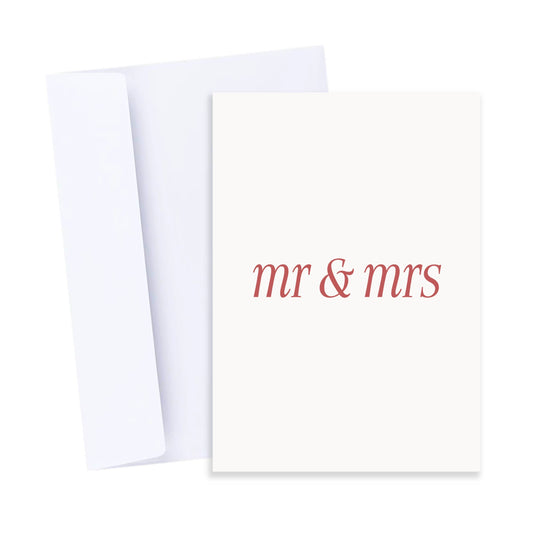 Mr & Mrs Card | Just Married Newlyweds Wedding Greeting Card