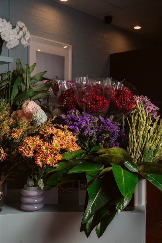 Seasonal flowers in the Flaneur Flowers shop